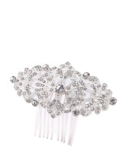 Rhinestone Hair Comb HM320006 SILVER CL